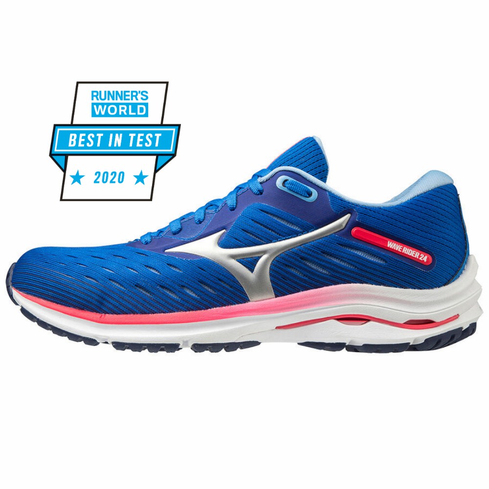 Tenis Para Correr Mizuno Wave Rider 24 Para Mujer Azules/Rosas 2750694-CG